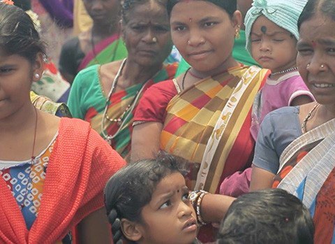 Indian woman carrying wood on her head