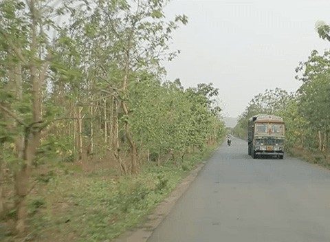 Bus on an Indian road